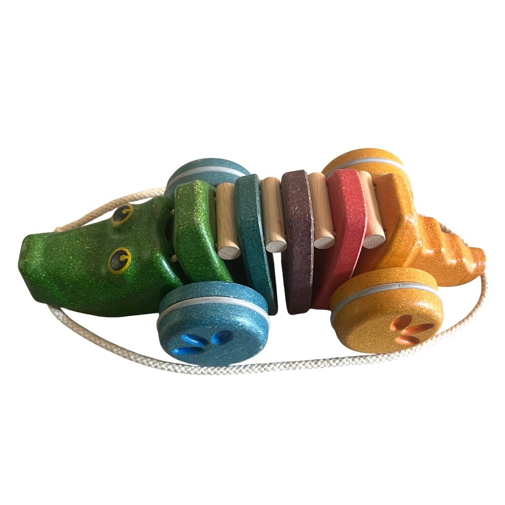 PlanToys Dancing Alligator Kids OS Multicolor Eco-Friendly Wooden Pull Toy Sound